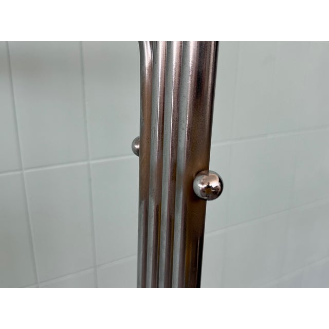 Vintage Italian Coat Hanger in Chromed Steel and Marble Base, 1970s For Sale - Image 6 of 14