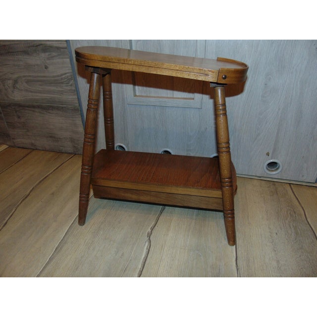 Brown Vintage Wooden Shoe Shine Cabinet, 1960s For Sale - Image 8 of 9