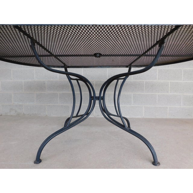 Vintage Woodard Style Wrought Iron Outdoor Dining Table 42" X 72" For Sale - Image 4 of 6