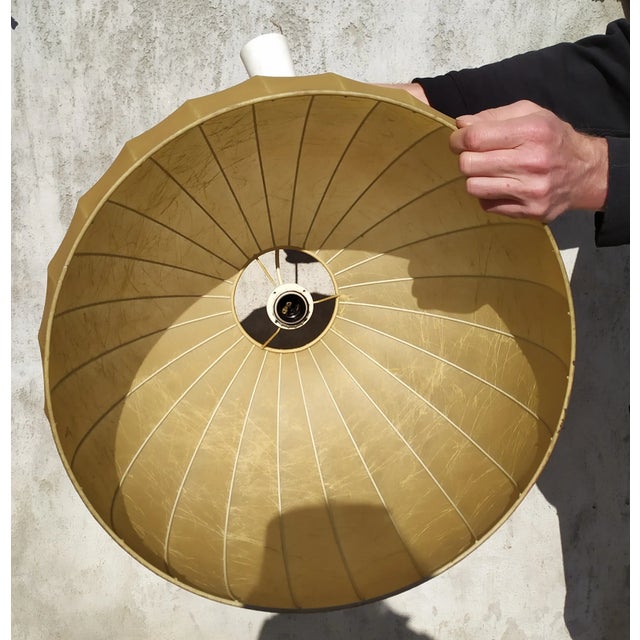 Beige Cocoon Pendant Lamp attributed to Castiglioni for Flos,1960s For Sale - Image 8 of 12