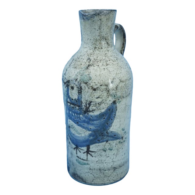 20th Century Ceramic Jug Vase by Atelier Le Mûrier of Gustave Reynaud, Vallauris France., 1950s For Sale