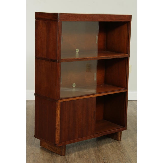 Nucraft of Grand Rapids Mid Century Walnut 3 Stack Sliding Door