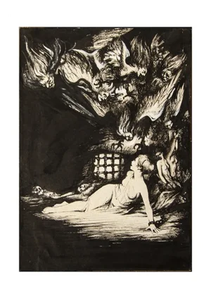 Unknown, The Prisoner of Nightmares, Lithograph, Early 20th Century