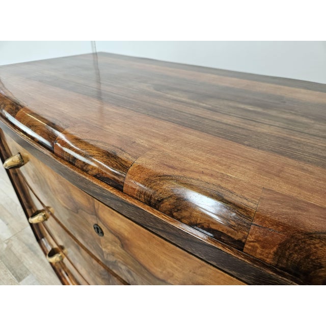 Vintage Art Deco Chest of Drawers in Walnut Burl with Three Drawers, 1940 For Sale - Image 6 of 18