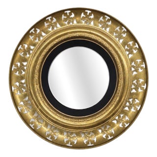 Regency Style Wall Mirror in Brass Openwork Frame, England, 1970s For Sale