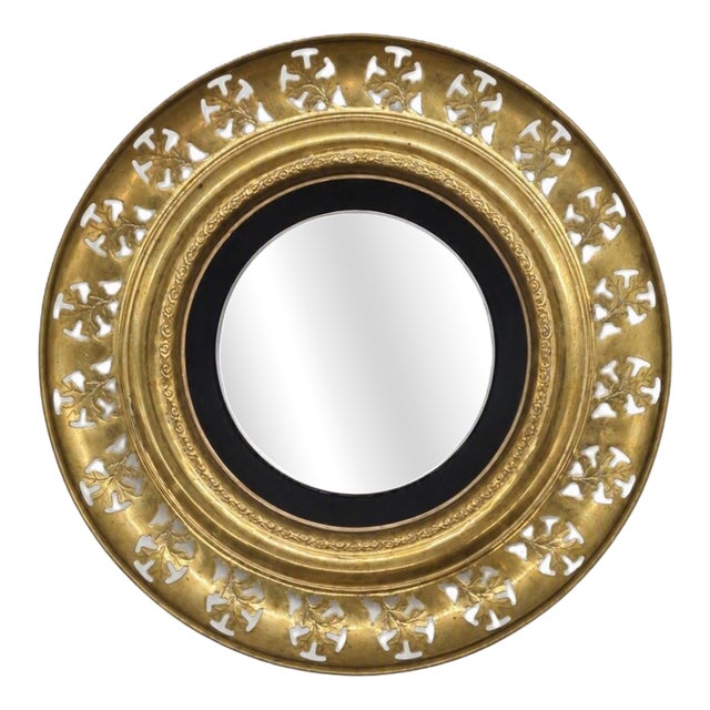 Regency Style Wall Mirror in Brass Openwork Frame, England, 1970s For Sale