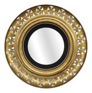 Regency Style Wall Mirror in Brass Openwork Frame, England, 1970s