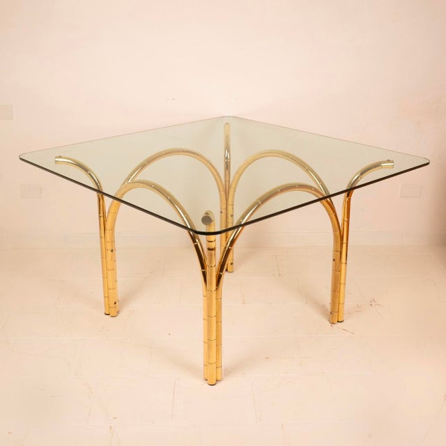 Italian Crystal and Brass Table, 1970s For Sale - Image 4 of 15