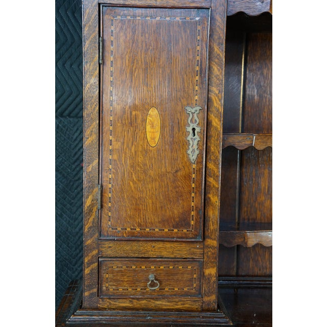 Antique Georgian Period English Oak Welsh Dresser Pewter Cupboard Buffet Hutch For Sale - Image 11 of 18