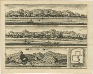 F. Valentijn, Illustration of the Trading Posts of Ambon, 1726, Print