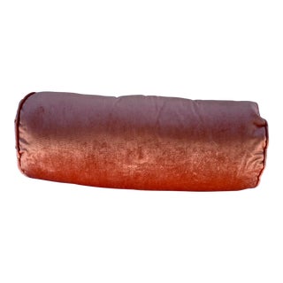 Contemporary Velvet Oblong Orange Pillow For Sale