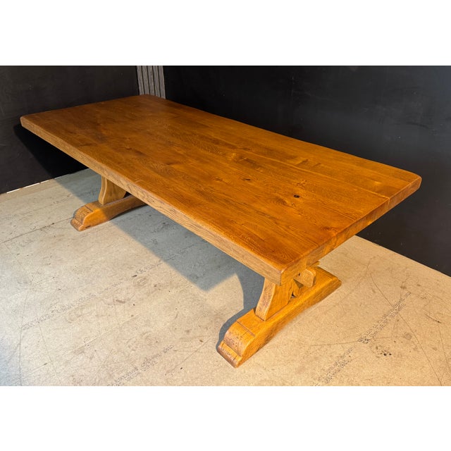 Wood Oak Farmhouse Dining Table, 1930s For Sale - Image 7 of 14