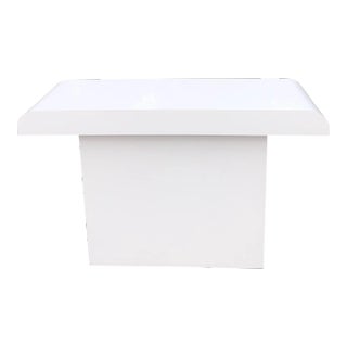 1980's Post Modern White Console Table For Sale