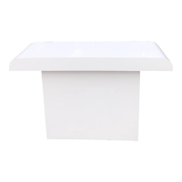 1980's Post Modern White Console Table For Sale