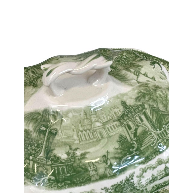 Late 20th Century Italian Reproduction Green and White China Tea Set - 24 Pieces For Sale - Image 10 of 12