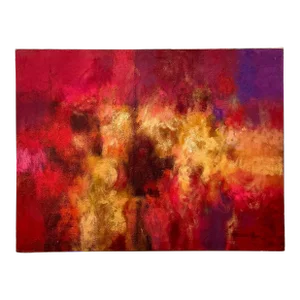Vintage Boho Original Abstract Oil Painting on Canvas