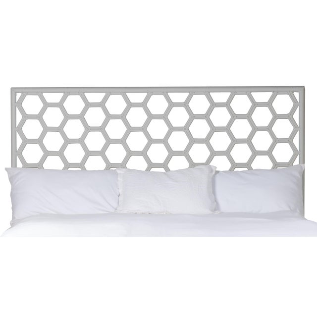 Honeycomb Platform Bed King, Light Gray For Sale In West Palm - Image 6 of 6