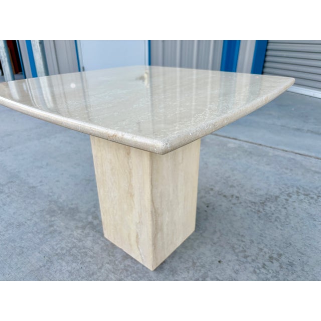 1960s 1960s Vintage Single Travertine Side Table For Sale - Image 5 of 7