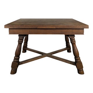 Swiss Oak Table with Italian Extension For Sale
