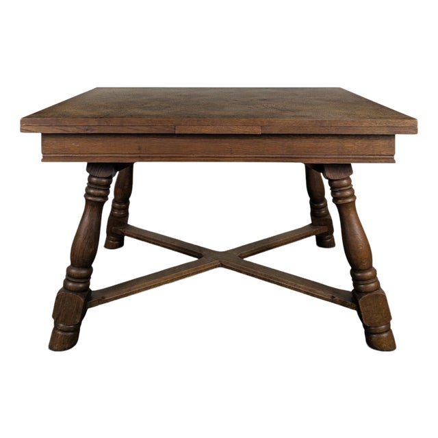Swiss Oak Table with Italian Extension For Sale