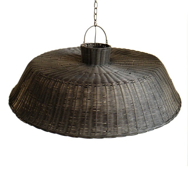 Black Wicker Audrey Pendant Large For Sale - Image 4 of 9