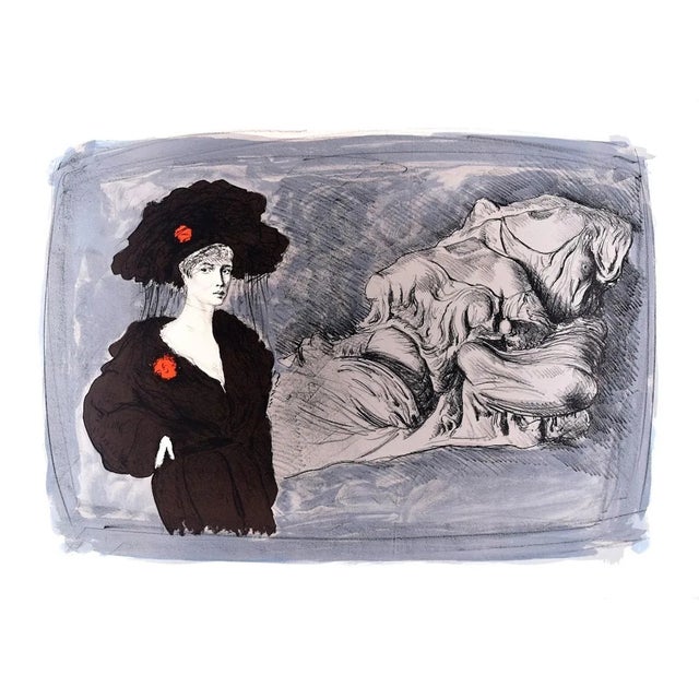 Lady - Original Lithograph by Mario Russo - 1988 1988 For Sale