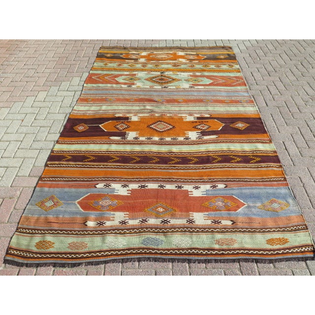 60s Turkish Handmade Kilim Rug Area Rug For Sale - Image 11 of 11