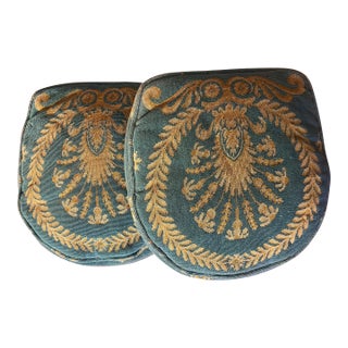 Antique Early 20th Century French Empire Tapestry Needlepoint Seat Cushions or Pillows - a Pair For Sale