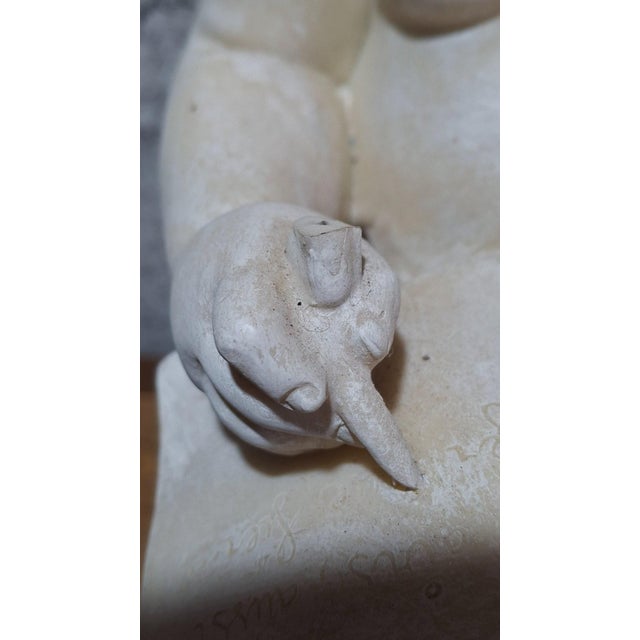 Beige Louis XVI Angel Statue with Ivory Marble Effect, 1890s For Sale - Image 8 of 10