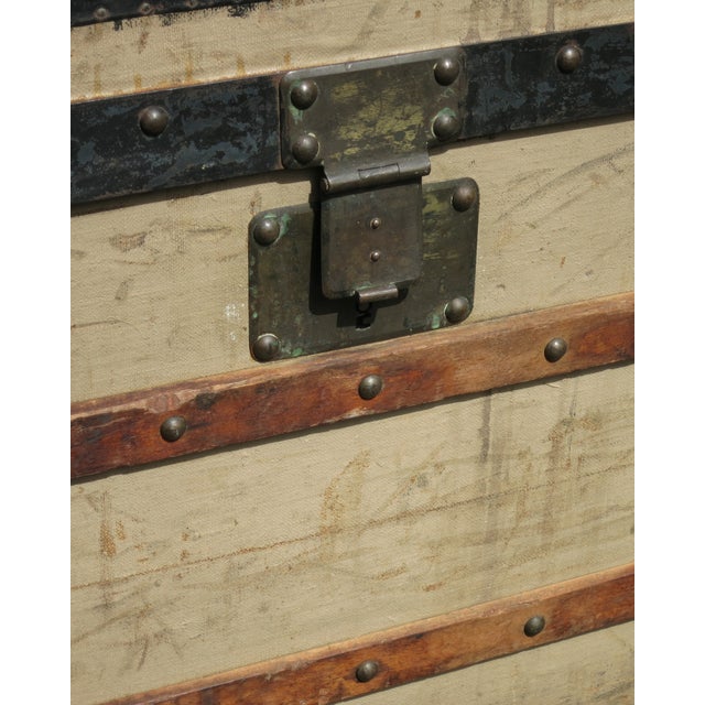 French Antique French Travel Trunk For Sale - Image 3 of 11