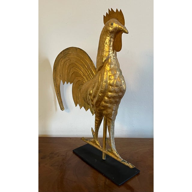 Antique 19th Century American Folk Art Gilt Swell Body Copper and Zinc Rooster Weathervane For Sale - Image 12 of 12