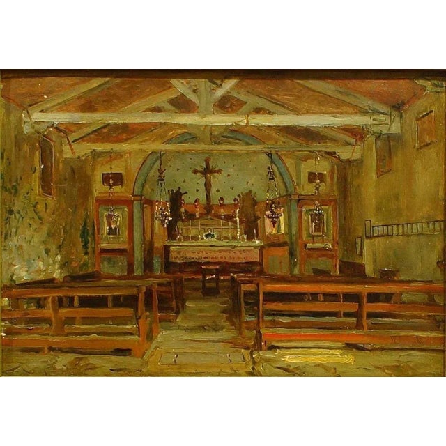 Interior of a Church - Oil Painting by Hermann Corrodi, late 1800 Late 19th Century For Sale - Image 3 of 3
