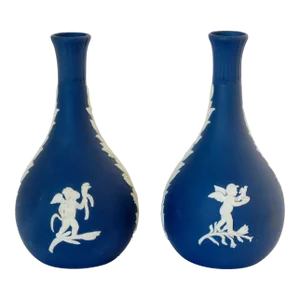 1970s Wedgwood Jasperware Bud Vases, a Pair