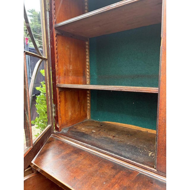 British Georgian Mahogany Inlaid Secretaire Bookcase, 18th Century For Sale - Image 16 of 18