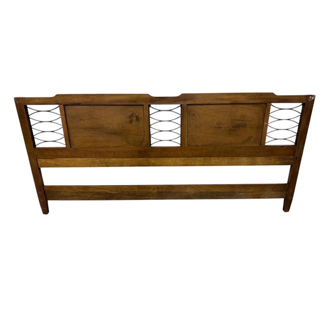 Wood Vintage Italian Cherry Wood King Size Headboard For Sale - Image 7 of 7