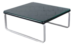 Vintage Coffee Table in Leather by Carl Straub