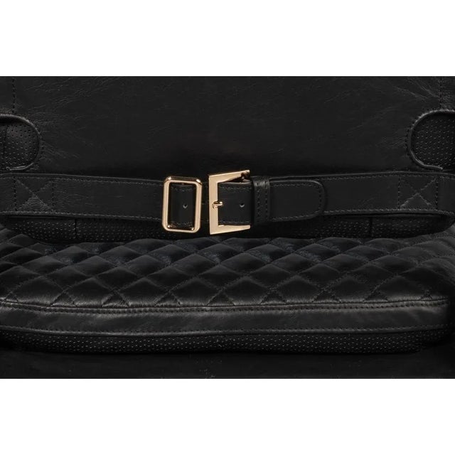 Mid-Century Modern Black Leather Armchair For Sale - Image 11 of 12