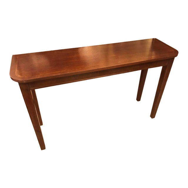 Vintage Wood Console Table With Wood Inlay Chairish