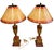 Vintage Neoclassical Faux Marble Painted Wooden Table Lamps With Matching Shades - a Pair For Sale - Image 4 of 12