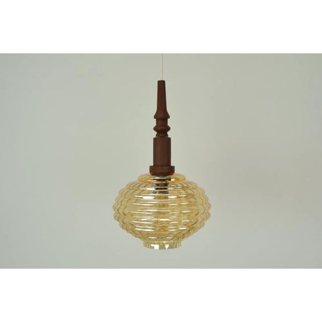 Made in czechoslovakia. Made of glass, wood, plastic. New cabling 1x e27 or e26 bulb. Re-polished. Original condition. Us...