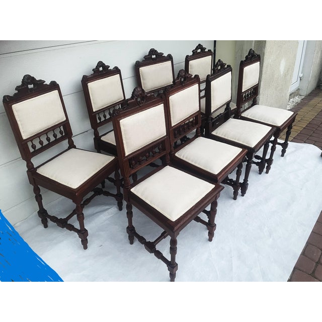 Wood Neo-Renaissance Oak Chairs, 1900s, Set of 8 For Sale - Image 7 of 18