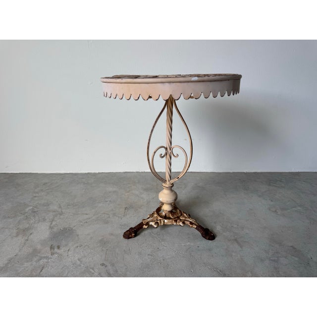 1960s Vintage French Style Metal Garden Side Table / Plant Stand For Sale - Image 5 of 12