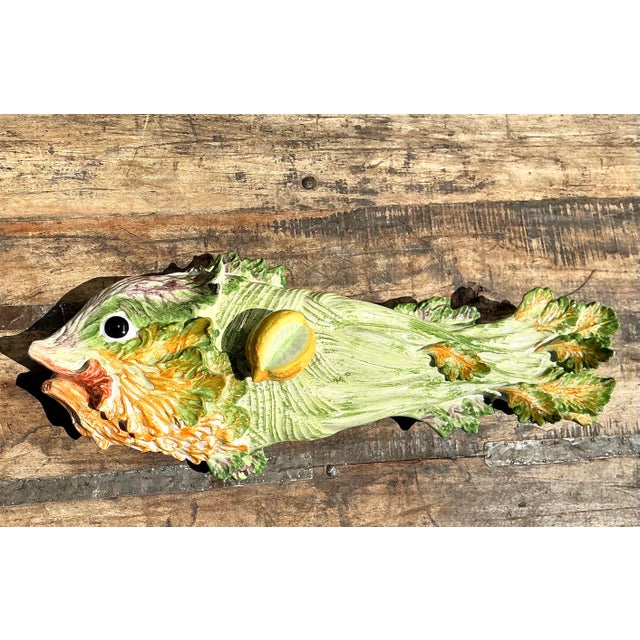 Ceramic Vintage Italian Glazed Ceramic Fish Tureen For Sale - Image 7 of 12