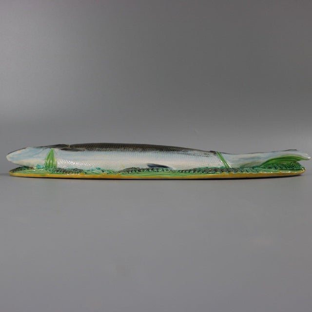 Green George Jones Majolica Salmon Tureen For Sale - Image 8 of 12