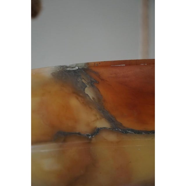 Metal Vintage French Art Deco Rope and Alabaster Pendant Light, 1930s For Sale - Image 7 of 12