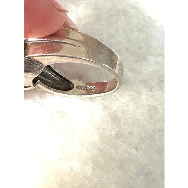 Vintage Sterling Silver Turquoise Ring, Size 7.75 For Sale - Image 4 of 6