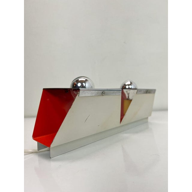 Spage Age Cube Wall Lamp in Orange and Silvered Metal from Philips, the Netherlands, 1960s For Sale - Image 10 of 17