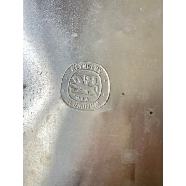 Metal Vintage Reynolds Hammered Aluminum Waste Basket For Sale - Image 7 of 9