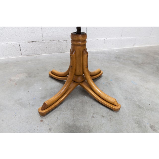 Scandinavian Swivel Office Chair in Bentwood from Thonet, 1960s For Sale - Image 16 of 18