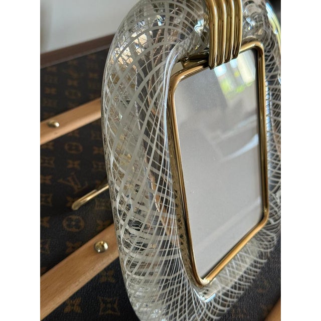 Glass White Murano Glass Filigree Photo Frame, 2000s For Sale - Image 7 of 9